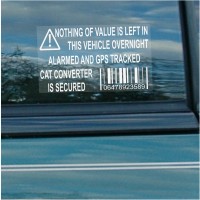 5 x CAT Secured Vehicle Alarm Nothing of Value Left and GPS Security Stickers-Car,Van,Truck,Taxi,Mini Cab,Bus,Coach Window Signs 